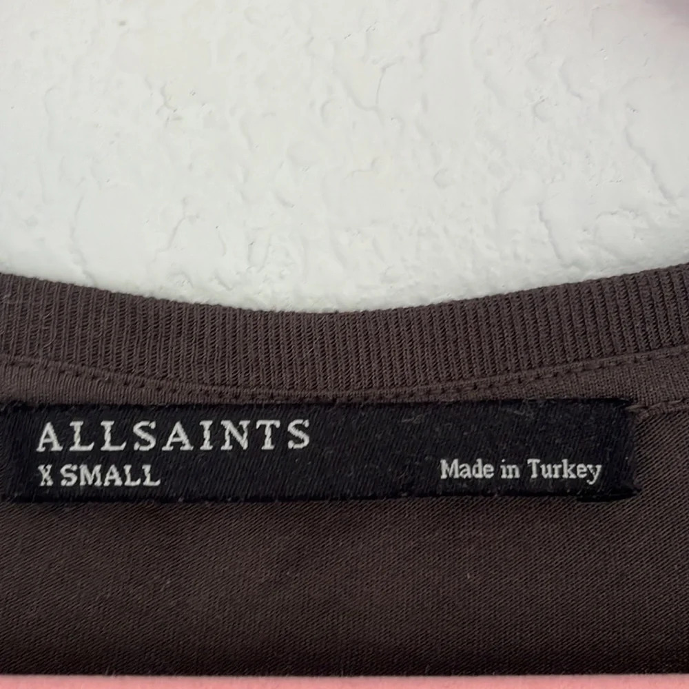 AllSaints Lamb Leather Trim Sleeveless Brown Tank XS - Picture 6 of 7